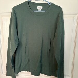 J. Crew Women's green Teddie Crew Neck Sweater